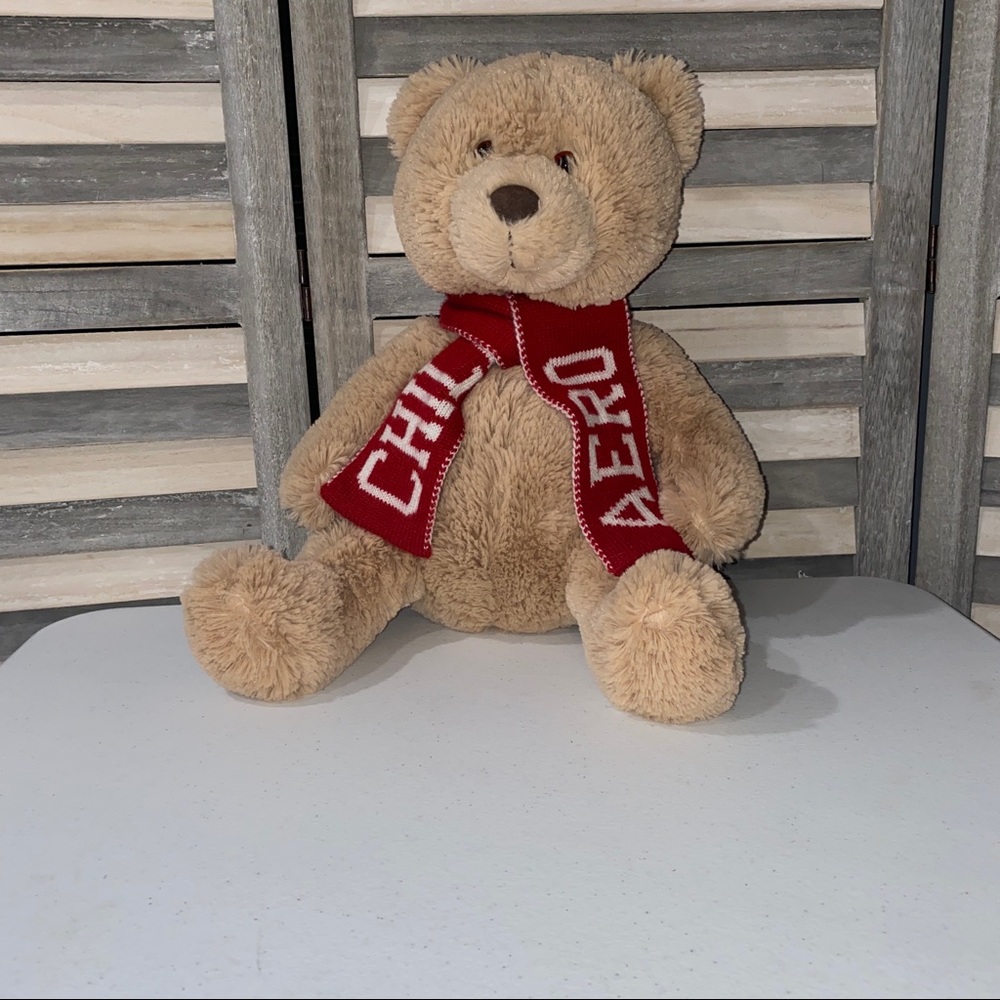 Aeropostale Plush Teddy Bear Chill Aero Red Scarf Plush Stuffed